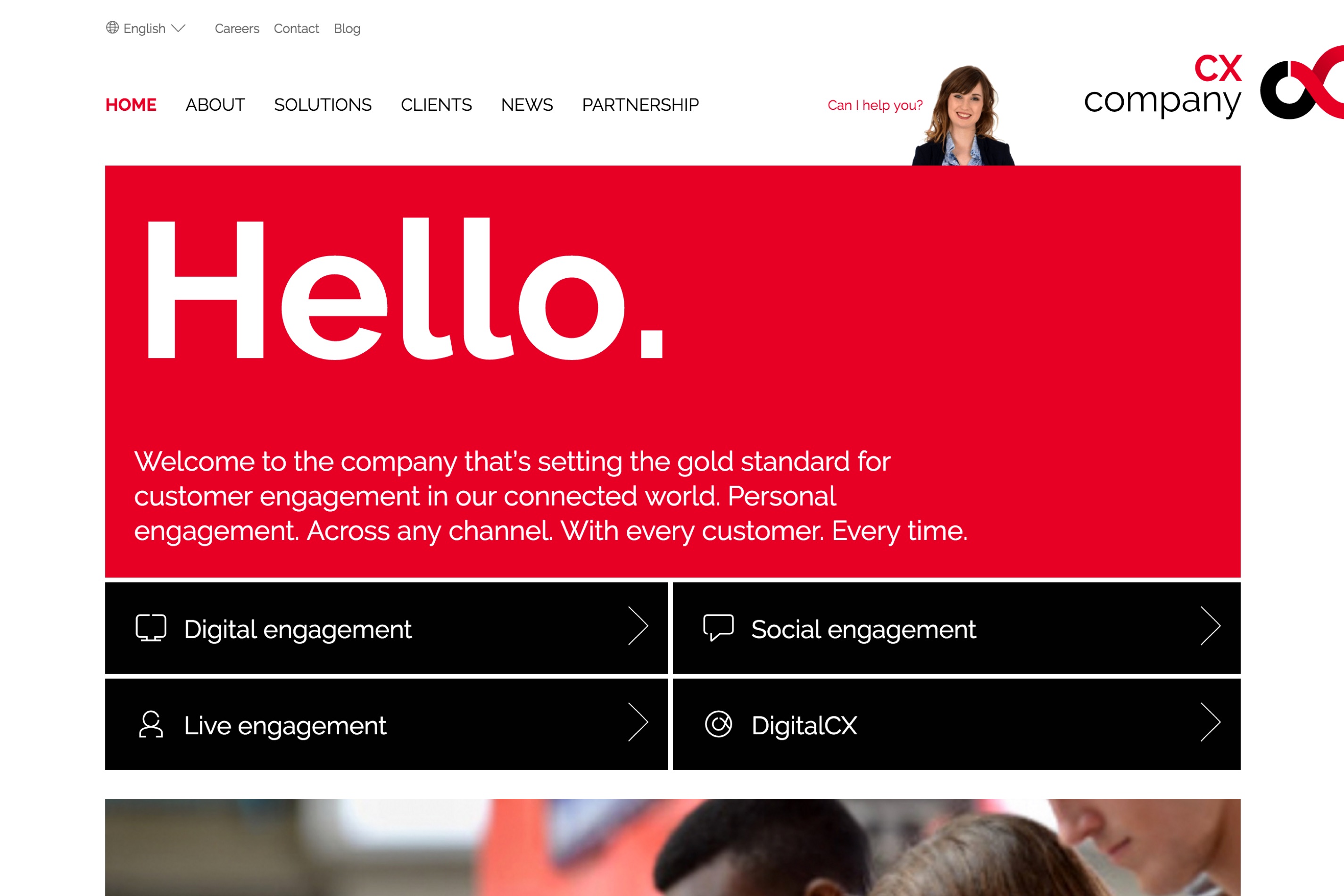 CX Company website, desktop version.