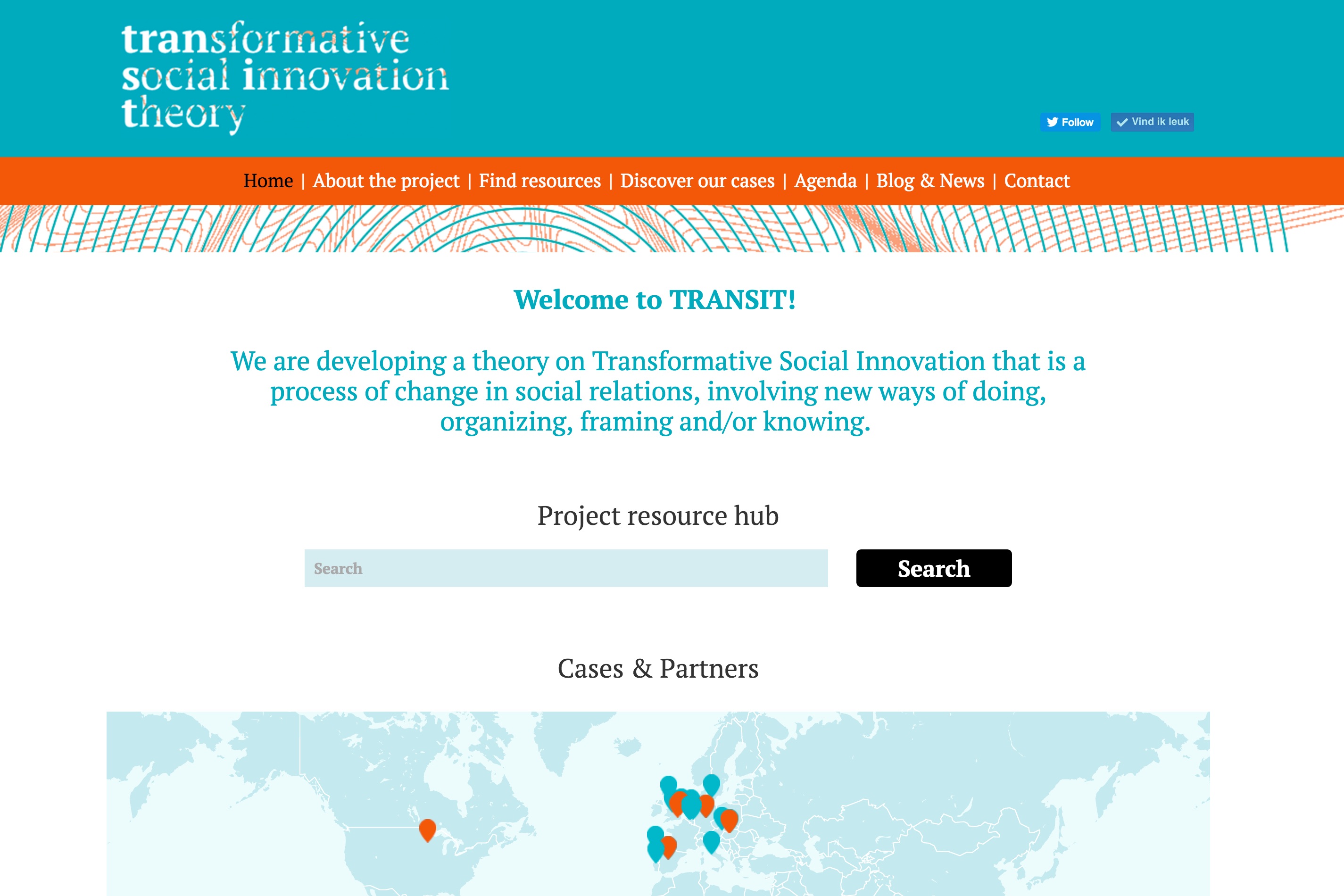 Transit website, desktop version.